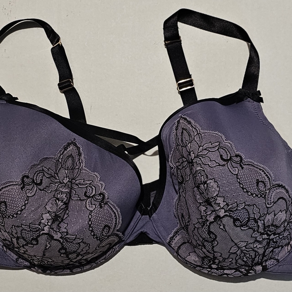 Cacique Lace Detail Purple Bra